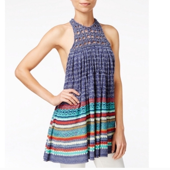 FREE PEOPLE RARE HEARTS SLEEVELESS TUNIC, SZ LARGE - Picture 3 of 14